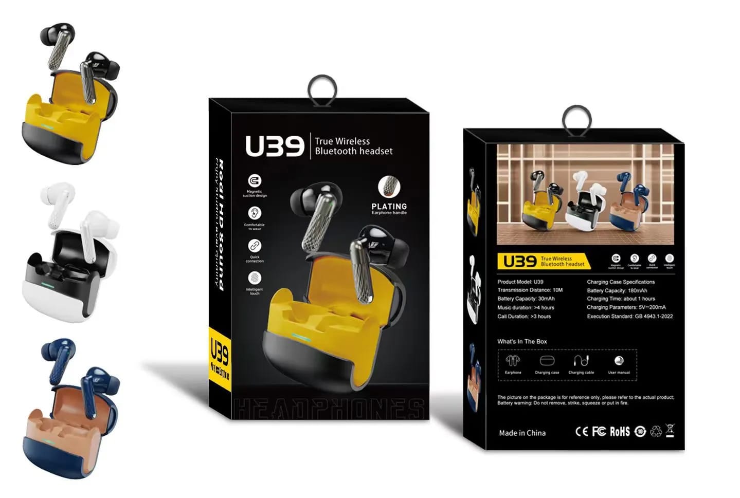 U39 TWS Bluetooth Earbuds with Charging Case