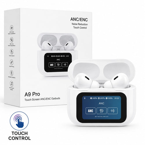 A9 Pro Touch Screen ANC/ENC Earbuds